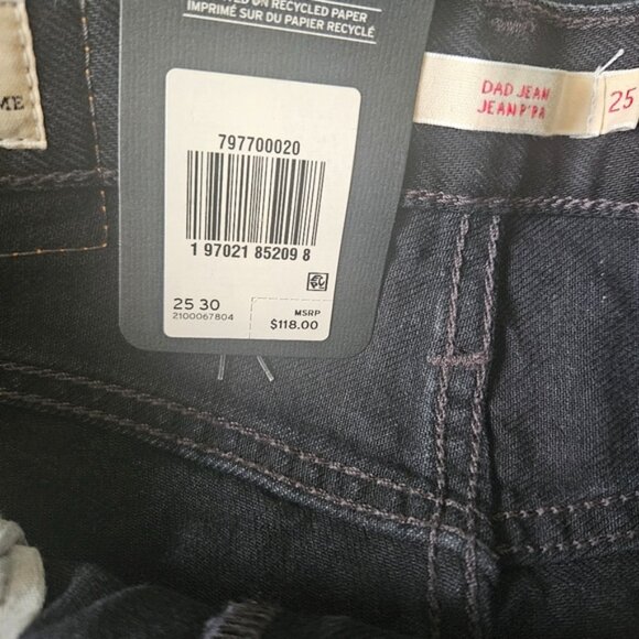 Levis Black Dad Denim Jeans Size 25x30 - Picture 13 of 13